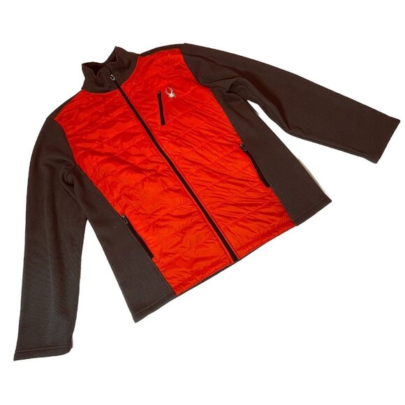 Spyder Mens Hydroweb Hybrid  Volcano Jacket Size XL Gray Red - Picture 2 of 11